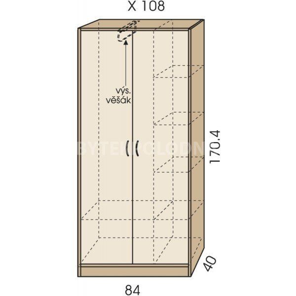 Šatní skříň JIM 5 X 108