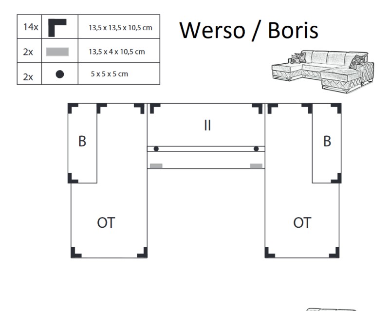Sedací souprava WERSO do U