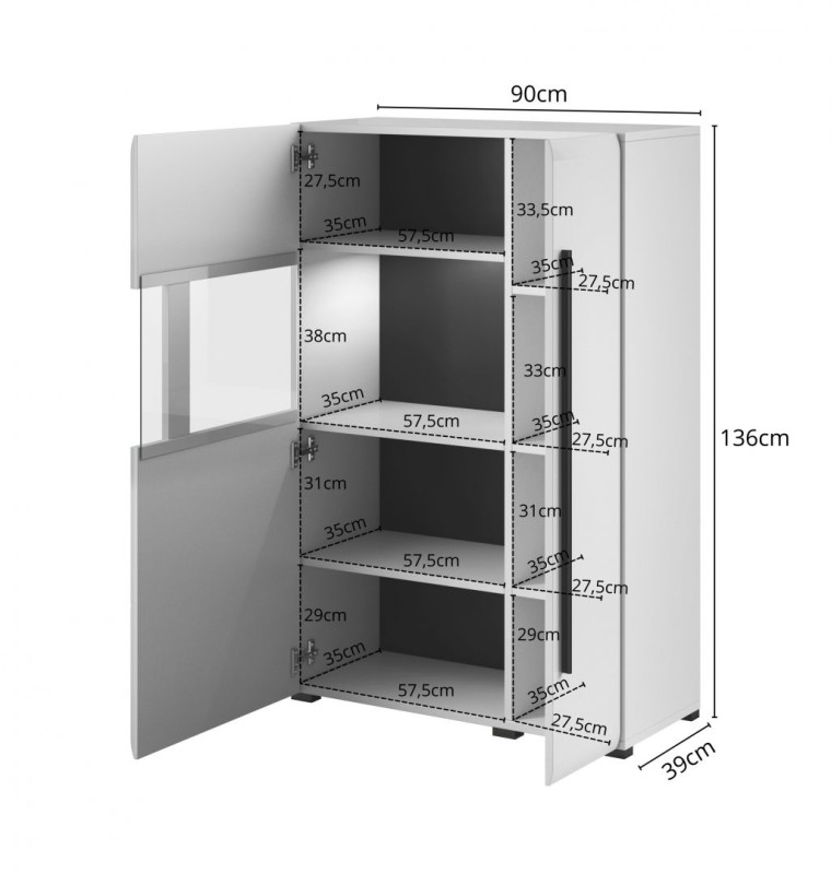 Vitrína I TULSA Dub Grandson