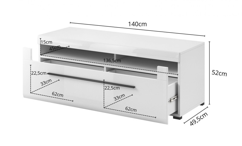 TV komoda 140 TULSA Dub Grandson