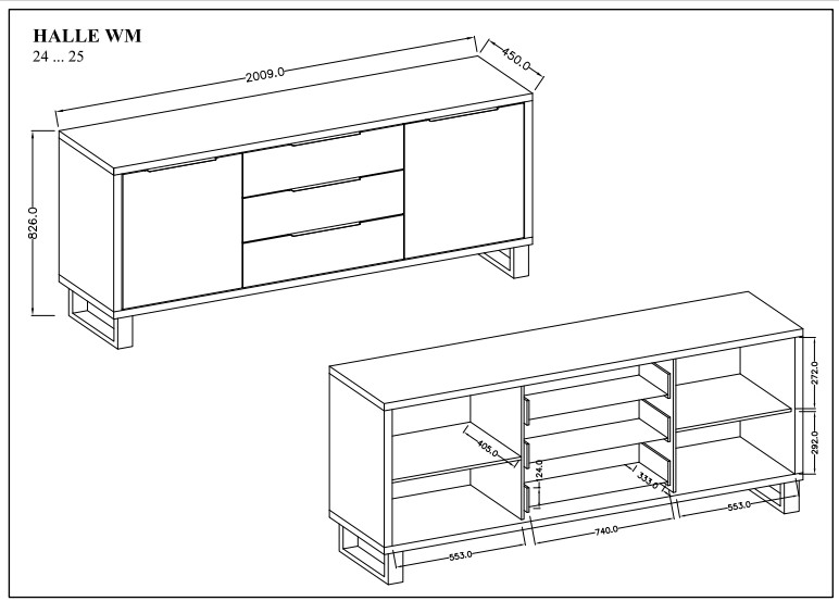Komoda III HALLE Dub Wotan