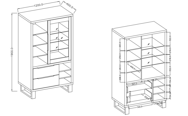 Obývací sestava HALLE II Dub Wotan