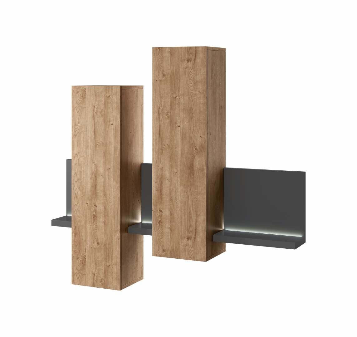 Obývací sestava BOTA Antracit - Dub Ribbec