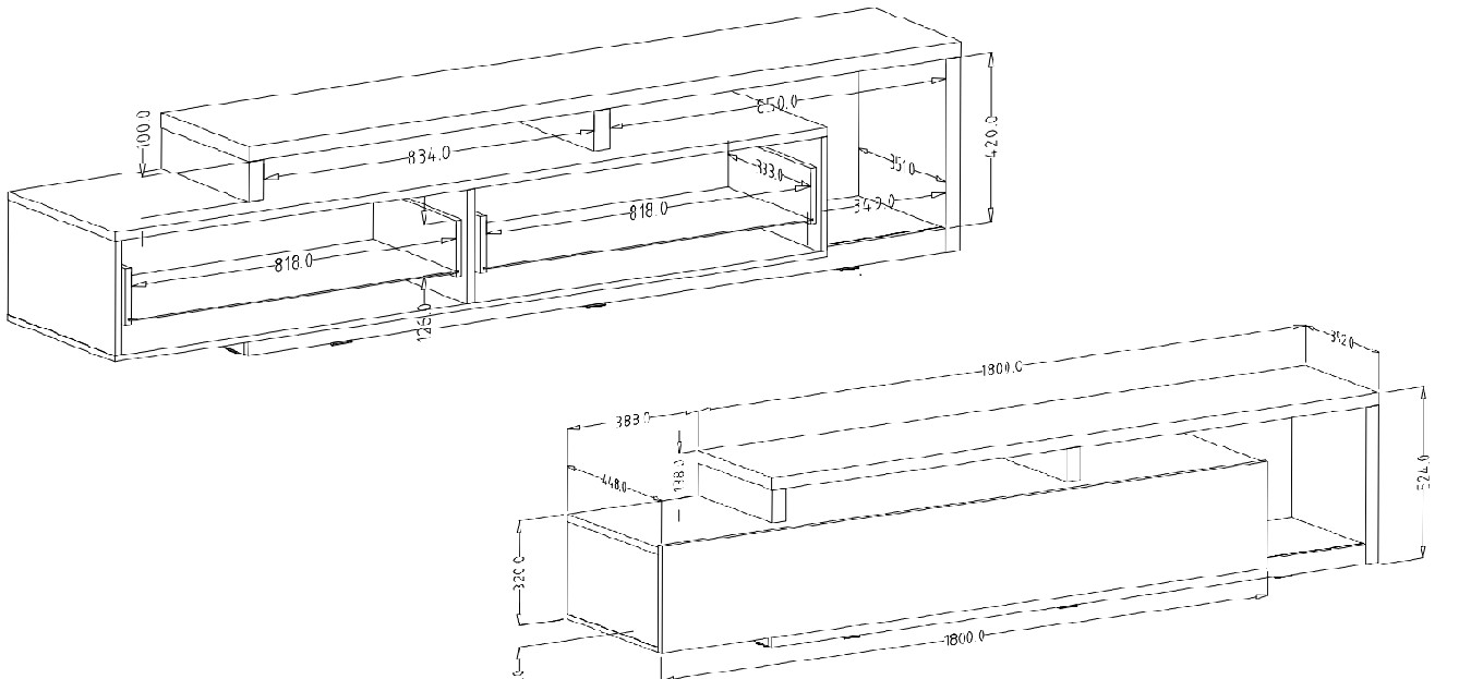 TV komoda BOTA Antracit - Dub Ribbec