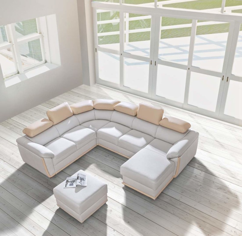 Kožený taburet KADIZ