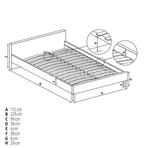 Manželská postel CASSANDRA S-160