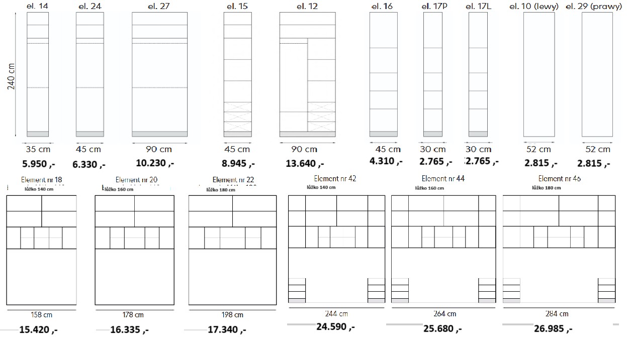 Šatní skříň VARIA SLEEP III Bílý lesk