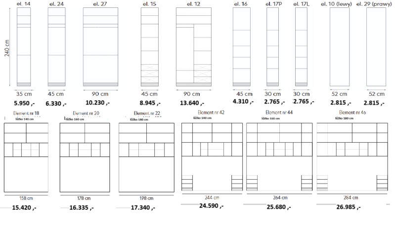 Šatní skříň VARIA SLEEP IV Bílý lesk