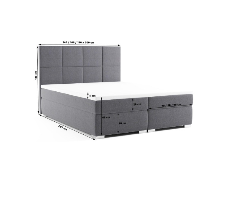 Manželská postel BOXSPRING MALLI