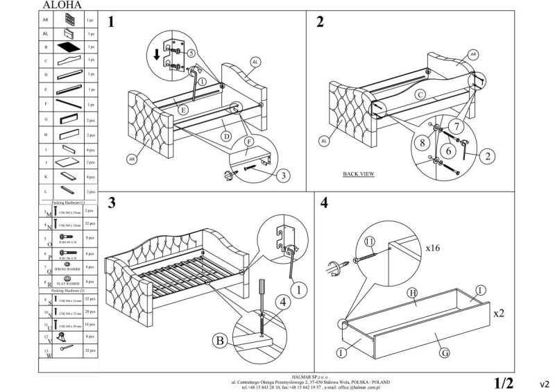 Stylová postel ALOHA 90