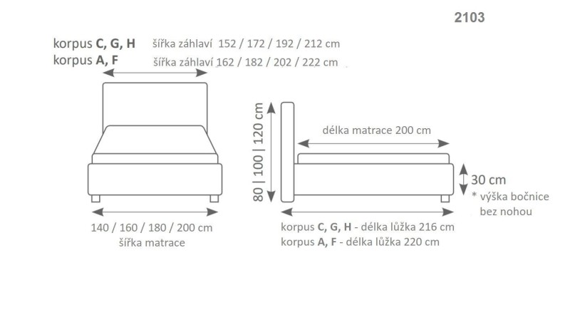 Manželská postel MINI-MAX 2103