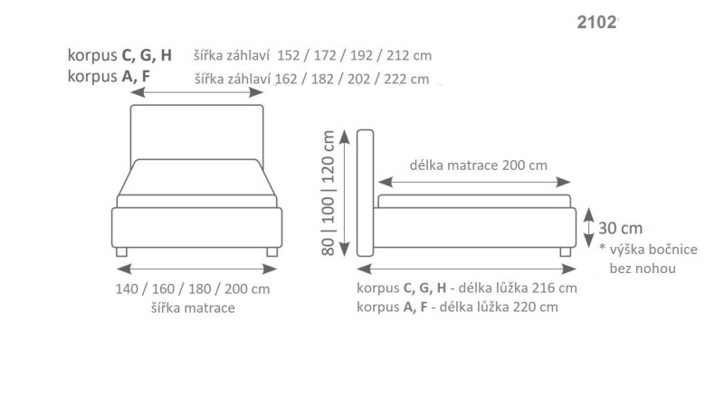 Manželská postel MINI-MAX 2102