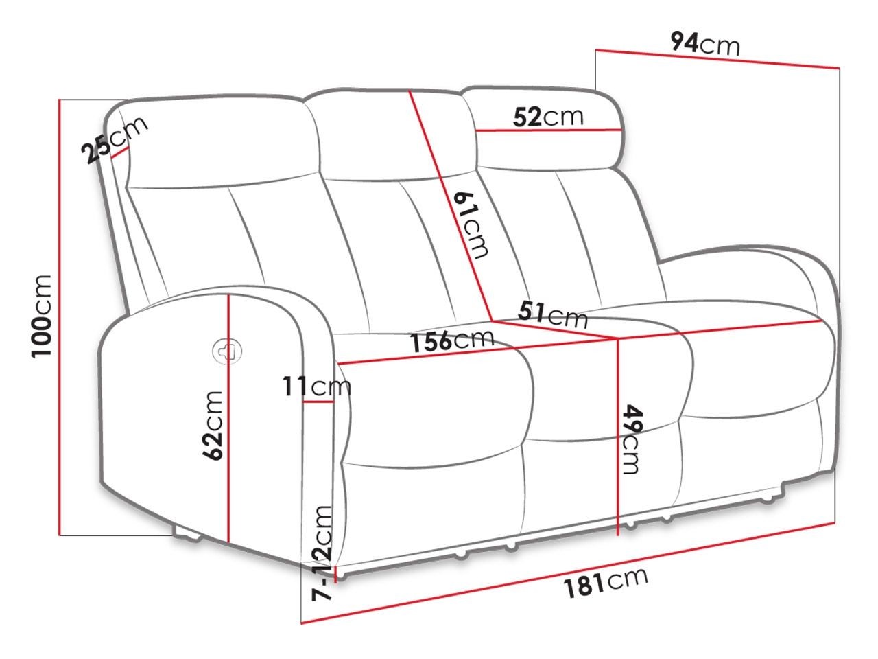 Relaxační rozkládací pohovka OSLO 3S