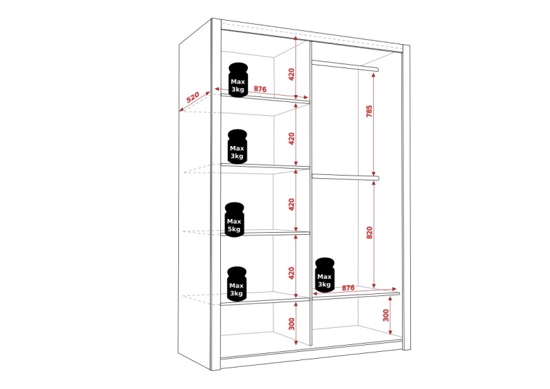 Posuvná šatní skříň BONNO 180