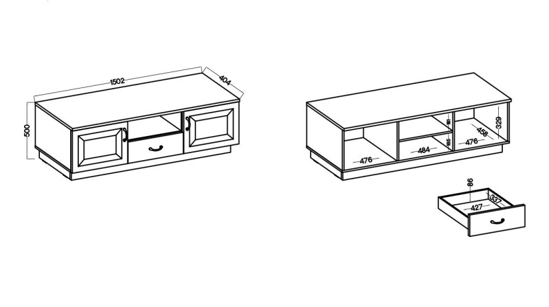 TV komoda FLAVIA WHAR RTV 2D1S