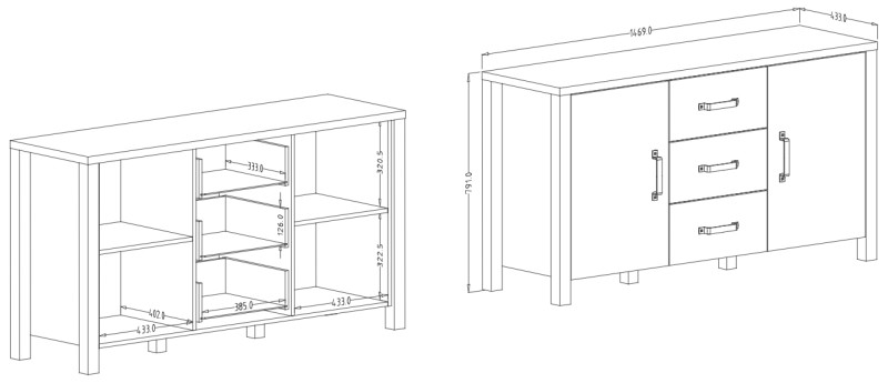 Komoda I OLIN Appenzellský smrk
