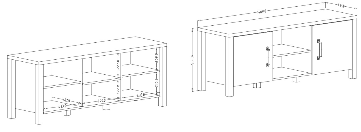 TV komoda OLIN Appenzellský smrk