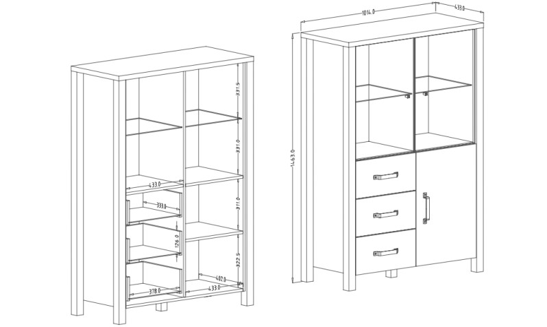 Vitrína III OLIN Appenzellský smrk