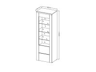 Vitrína I LARONA Dub Riviera světlý