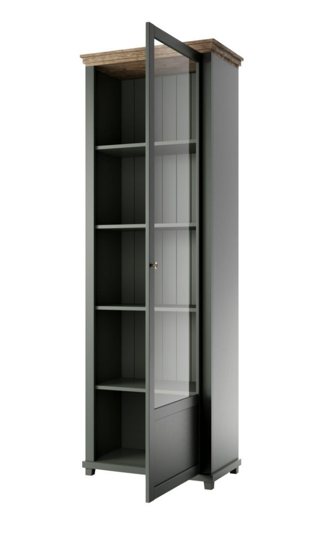 Vitrína pravá EVORA Dub Lefkas - zelená