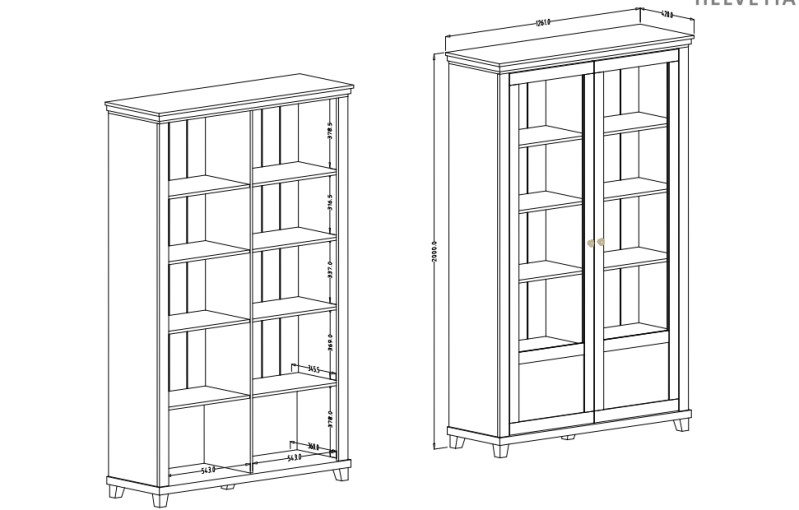 Vitrína EVORA Dub Lefkas - zelená